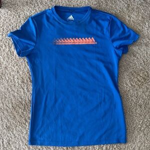 Adidas Royal Blue Tee with Vibrant Orange Accent